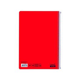 Cuaderno Espiral Liderpapel Folio Smart Tapa Blanda 80H 60 gr Cuadro 4 mm Con Margen Color Rojo 10 unidades