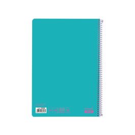 Cuaderno Espiral Liderpapel Folio Smart Tapa Blanda 80H 60 gr Cuadro 4 mm Con Margen Color Turquesa 10 unidades