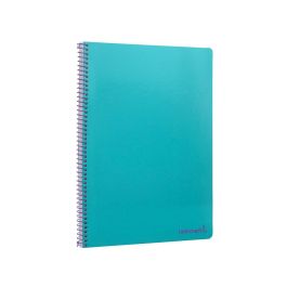 Cuaderno Espiral Liderpapel Folio Smart Tapa Blanda 80H 60 gr Cuadro 4 mm Con Margen Color Turquesa 10 unidades