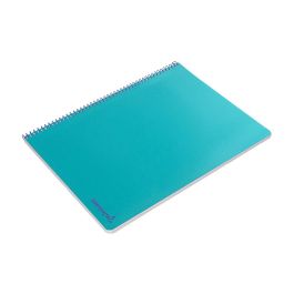 Cuaderno Espiral Liderpapel Folio Smart Tapa Blanda 80H 60 gr Cuadro 4 mm Con Margen Color Turquesa 10 unidades