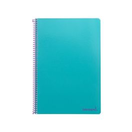 Cuaderno Espiral Liderpapel Folio Smart Tapa Blanda 80H 60 gr Cuadro 4 mm Con Margen Color Turquesa 10 unidades