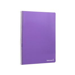 Cuaderno Espiral Liderpapel Folio Smart Tapa Blanda 80H 60 gr Cuadro 4 mm Con Margen Color Violeta 10 unidades