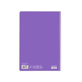 Cuaderno Espiral Liderpapel Folio Smart Tapa Blanda 80H 60 gr Cuadro 4 mm Con Margen Color Violeta 10 unidades