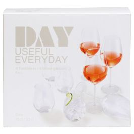 Juego de 8 vasos de vino transparentes day