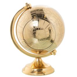 Reloj de Mesa Alexandra House Living Dorado Metal Globo Terraqueo 24 x 20 x 16 cm