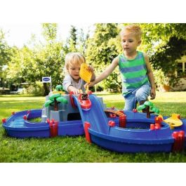 AQUAPLAY Circuito Acuático Mountain Lake con Montaña, Lago, 3 Figuras (Bo, Lotta, Nils), Barco, Bomba, 44 Piezas, +3 años