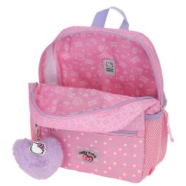 JOUMMA BAGS Mochila Hello Kitty Hearts & Dots 28cm adaptable a carro con 2 bolsillos laterales y bolsillo para botellas