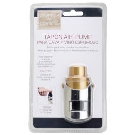 Cook Concept Tapón Cava Air-Pump Acero Inoxidable y Silicona Cierre Presión Conserva Burbujas Hasta 10 Días
