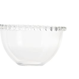 DKD Home Decor Bol de Cristal 460ml Transparente Apto para Microondas y Lavavajillas 13.3x13.3x7.5cm