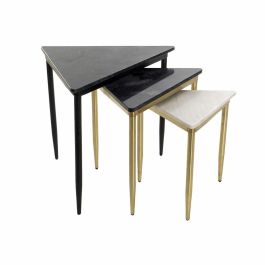 Mesita Auxiliar Moderno DKD Home Decor Blanco Negro 46.5 x 53 x 68 cm Set de 3 Mesita Auxiliar Moderno DKD Home Decor Blanco Negro 46.5 x 53 x 68 cm Set de 3