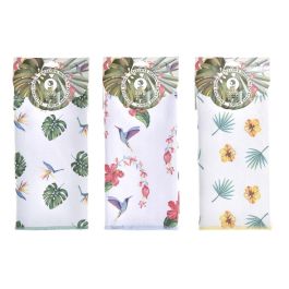 Paño de Cocina DKD Home Decor Gris Tropical 3 Piezas