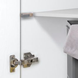 Emuca Lote de 10 pistones amortiguadores para puertas abisagradas Mildy, Cierre suave, Plástico, Niquel mate