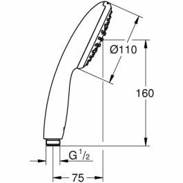 Rociador de ducha - GROHE Vitalio Start 110 27940001 - 1 chorro lluvia - Ahorro de agua - Proceso antical - Cromo