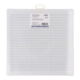 Edm Rejilla de Ventilación Cuadrada con Tapones y Mosquitera ABS Blanca 250x250x7mm
