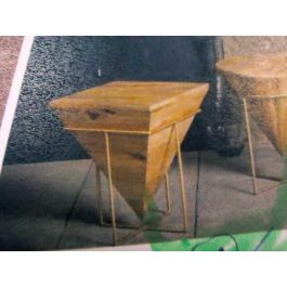 DKD Home Decor Mesita Auxiliar Moderna Natural Dorado Mango Metal 40x40x45 cm Precio: 133.59000039. SKU: S3023441