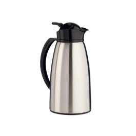 Termo Jarra Kinvara 1L Acero Inox, 18x27.5x13.3 cm, Plata/Negro (6 Unidades)