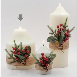 DKD Home Decor Vela LED con Movimiento de Cera para Navidad Alpina Blanca 15x15x15 cm (Funciona con 3 pilas AA) Precio: 16.50000044. SKU: B1B3GXNSYK