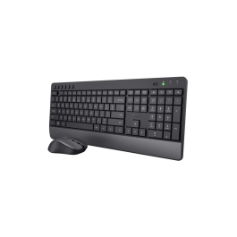 Trust Teclado y Ratón Inalámbricos Trezo 24531, Silencioso, Cómodo, con Reposamuñecas y Teclas Multimedia