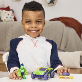 Hasbro HASG14725P0 Figura de Iron Hulk con Vehículo Blindado Bolide, Marvel Iron Man y sus Amigos, Juguete para Niños a partir de 3 Años