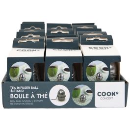 Cook Concept Infusor de Té con Soporte Anti-Goteo de Acero Inoxidable para Infusiones d.4,5 cm; h.5,5 cm