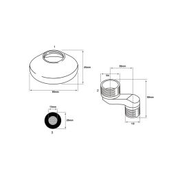 Verhal Kit excéntricas y florones grandes 1/2"-3/4" 30x50mm y Ø65x20mm con juntas para grifos