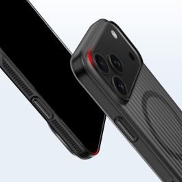 4smarts 541641 Funda Design Case Aero para iPhone 17 Pro, Negro Transparente, 16cm (6.3"), Compatible MagSafe y Carga Inalámbrica