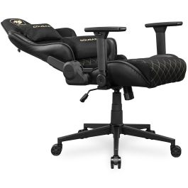 COUGAR Armor One V2 Gold F - Silla Gaming Universal de Tela/PVC, ergonómica, reclinable, hasta 120kg, Negro/Oro