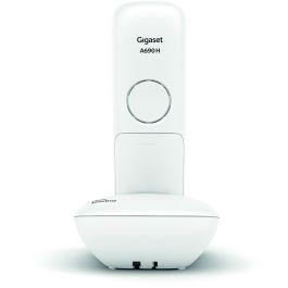 Gigaset A690 Teléfono Inalámbrico Analógico Blanco con Altavoz e Identificador de Llamadas, hasta 100 Contactos