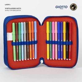 Giotto Plumier Estuche Escolar Completo con Accesorios para Dibujo y Pintura Avengers Azul Medidas 12.5x6.5x19.5 cm Niños +3 Años