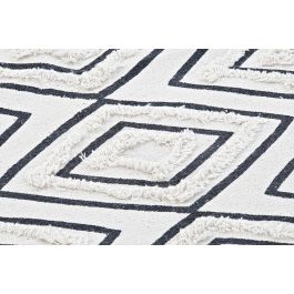 Alfombra DKD Home Decor 160 x 250 x 0,7 cm Negro Poliéster Algodón Blanco Rombos Boho