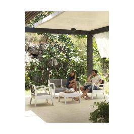 Conjunto de jardin/terraza de 2 sillones+1 sofa+1mesa centro sillones: 72x66x63,5cm sofa: 120x48x69 mesa: 62x66x35cm color: grafito modelo: miami sp berner