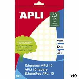 Etiquetas adhesivas Apli Blanco 10 Hojas Ø 1 cm (10 Unidades)