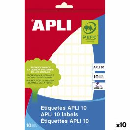 Etiquetas adhesivas Apli Blanco 10 Hojas 8 x 12 mm (10 Unidades)