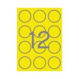 Etiquetas para Impresora Apli Circular Amarillo Redondo ø 60 mm