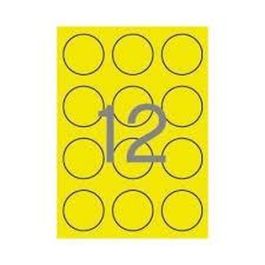 Apli Etiquetas Adhesivas Circulares Ø60 mm Láser 12 X 20H Amarillo Fluorescente