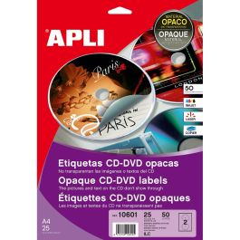 Etiquetas para Impresora Apli 10601 Circular CD/DVD Blanco 25 Hojas Ø 117 mm Precio: 12.94999959. SKU: BIX10601
