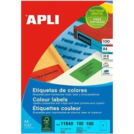 Etiquetas adhesivas Apli 100 Hojas 210 x 297 mm Rojo