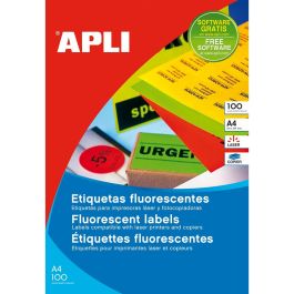 Adhesivos/Etiquetas Apli Fluor Rojo 100 Hojas 64 x 33,9 mm Precio: 41.94999941. SKU: S8420887