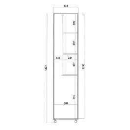 Armario Escobero Alexandra House Living Blanco Madera MDP 42 x 183 x 41 cm 1 puerta Reversible Con ruedas