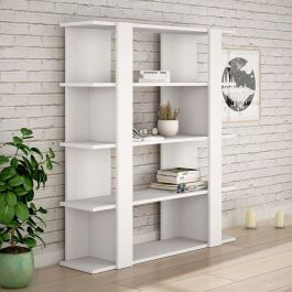 Librería Alexandra House Living Blanco Madera MDP 110 x 122 x 29 cm 4 Estantes