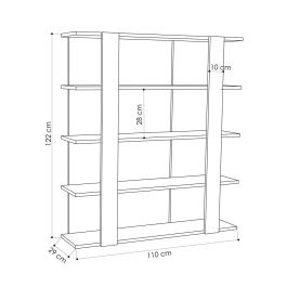 Librería Alexandra House Living Blanco Madera MDP 110 x 122 x 29 cm 4 Estantes