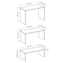 Juego de 3 mesas Alexandra House Living Blanco Madera MDP 32 x 65 x 30 cm 24 x 65 x 30 cm 39 x 65 x 30 cm