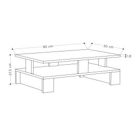 Mesa de Centro Alexandra House Living Blanco Madera MDP 80 x 28 x 50 cm Doble altura