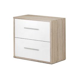 Mesita de Noche Alexandra House Living Blanco Metal Madera MDP 40 x 41 x 28 cm 2 cajones Precio: 72.3458997943. SKU: B1JZ5LRW9M