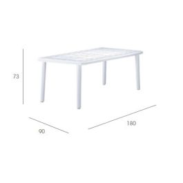 Mesa Garbar Olot Blanco Polipropileno 90 x 73 x 180 cm 90 x 180 x 73 cm