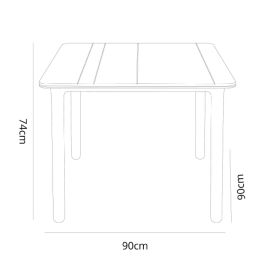 Mesa Garbar Noa Blanco Beige Polipropileno 90 x 90 x 74 cm 90 x 74 x 90 cm