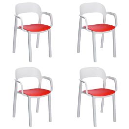 Silla de Jardín Garbar Ona Blanco Rojo Polipropileno 56 x 79 x 52 cm 56 x 52 x 79 cm 4 Unidades (4 Piezas)