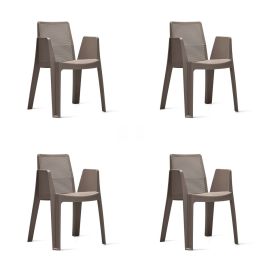 Silla de Jardín Garbar Play Marrón Chocolate Polipropileno 57 x 78 x 54 cm 57 x 54 x 78 cm 4 Unidades (4 Piezas)