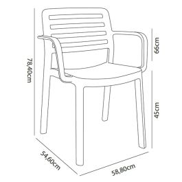 Silla de Jardín Garbar Wind Blanco Polipropileno 58 x 78 x 54 cm 58 x 54 x 78 cm 4 Unidades (4 Piezas)