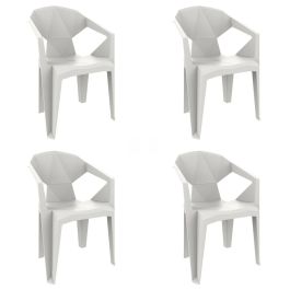 Silla de Jardín Garbar Delta Blanco Polipropileno 53 x 80 x 55 cm 53 x 55 x 80 cm 4 Unidades (4 Piezas)